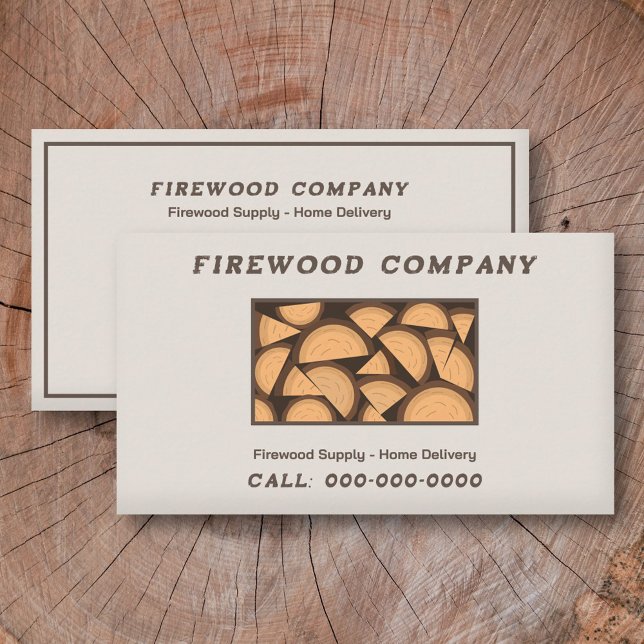 Tarjeta De Visita Suministro y entrega de leña (Firewood Supply & Delivery Business Card)