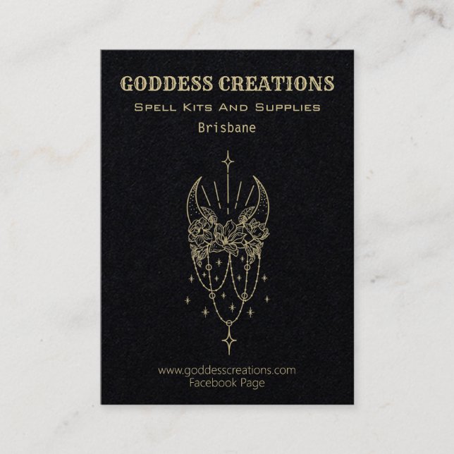 Tarjeta De Visita Suministros de brujas de Kits de hechizos (Anverso)