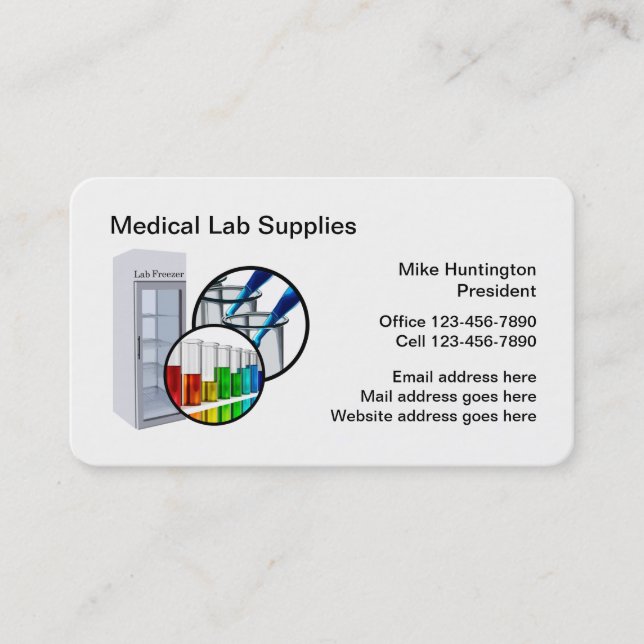 Tarjeta De Visita Suministros de equipo de laboratorio médico (Anverso)