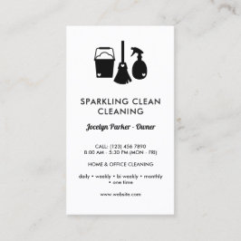 Tarjeta De Visita Suministros de limpieza blancos blancos negros a u