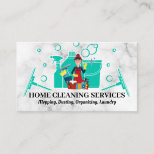 Tarjeta De Visita Suministros de limpieza del hogar   Conserje