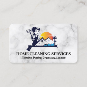 Tarjeta De Visita Suministros de limpieza del hogar   Servicio de cr