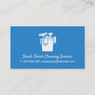 Tarjeta De Visita Suministros de Limpieza en Cubo Servicio de Limpie