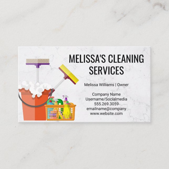Tarjeta De Visita Suministros de limpieza | Maid (Anverso)
