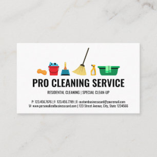 Tarjeta De Visita Suministros de limpieza modernos para el hogar don