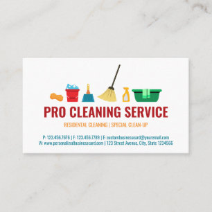 Tarjeta De Visita Suministros de limpieza para el hogar y la oficina