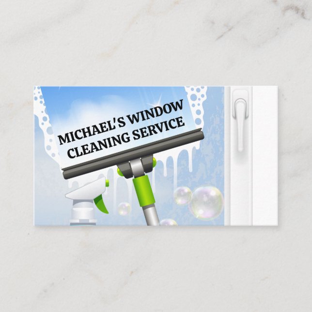 Tarjeta De Visita Suministros de servicio de limpieza | Squeegee | M (Anverso)