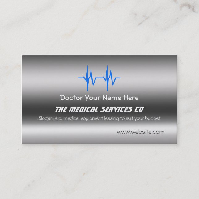 Tarjeta De Visita Suministros de servicio médico - plantilla ECG (Anverso)