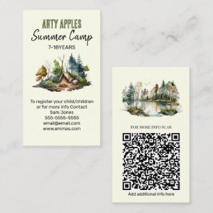 Tarjeta de visita Summer Camp - Diseño de bosques