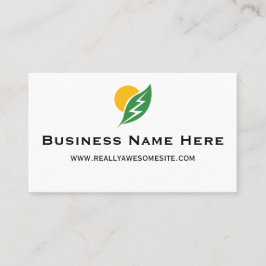 Tarjeta De Visita Sun and Leaf with Electricity Zap Business Card