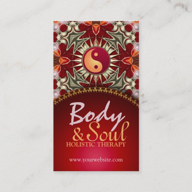 Tarjeta De Visita Sun Balance New Age Reiki Yoga Business Cards (Anverso)