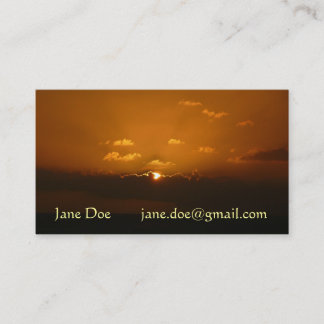 Tarjeta De Visita Sun Behind Clouds I Naranja Sunset Photo