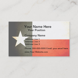 Tarjeta De Visita Sun besó la bandera de Tejas