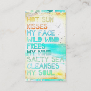 Tarjeta De Visita Sun caliente se besa la cara que el mar salado