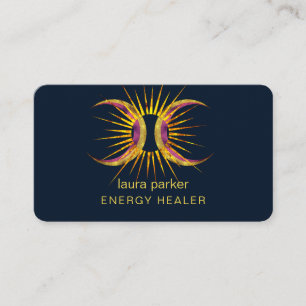 Tarjeta De Visita Sun Moon Mystic Crescent Reiki Healer