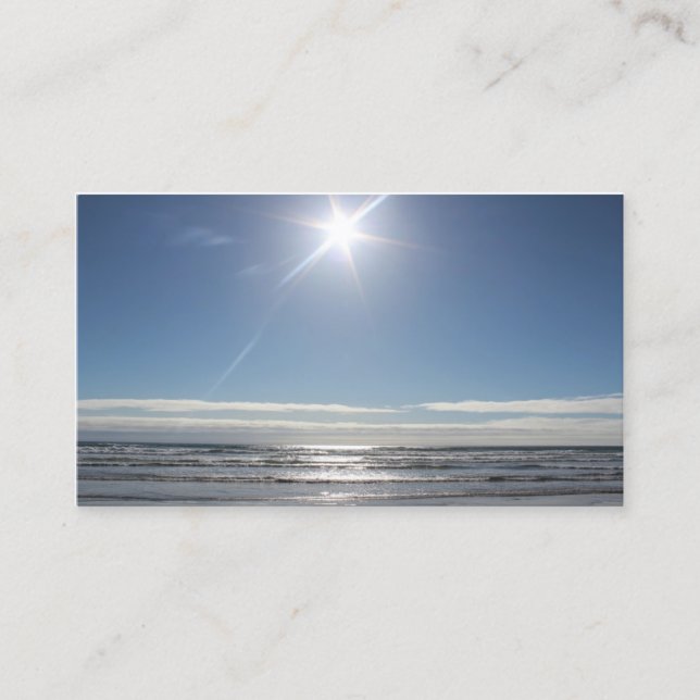 Tarjeta de visita Sun Over Ocean Beach Landscape (Anverso)