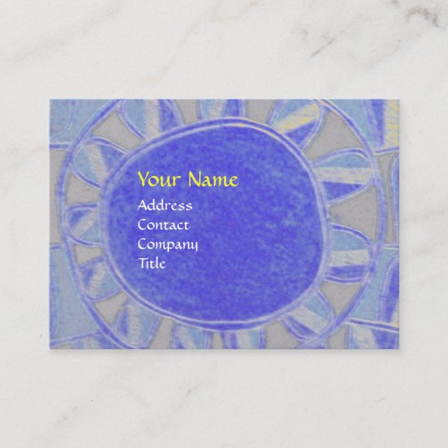 Tarjeta De Visita SUN SOLAR ENERGY MONOGRAM amarillo azul negro (Anverso)