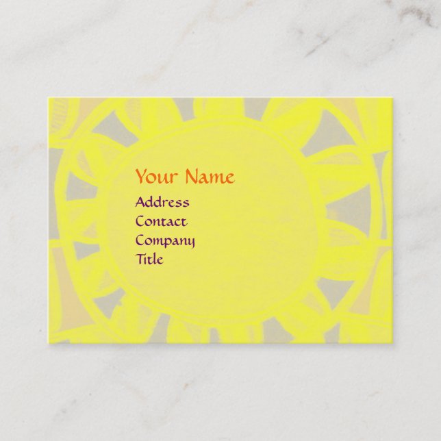 Tarjeta De Visita SUN SOLAR ENERGY MONOGRAM naranja amarillo rojo ne (Anverso)