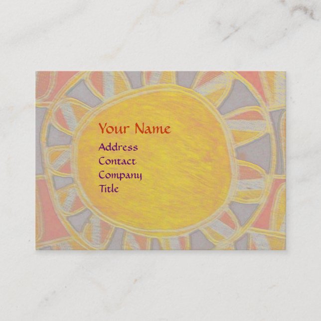 Tarjeta De Visita SUN SOLAR ENERGY MONOGRAM naranja amarillo rojo ne (Anverso)