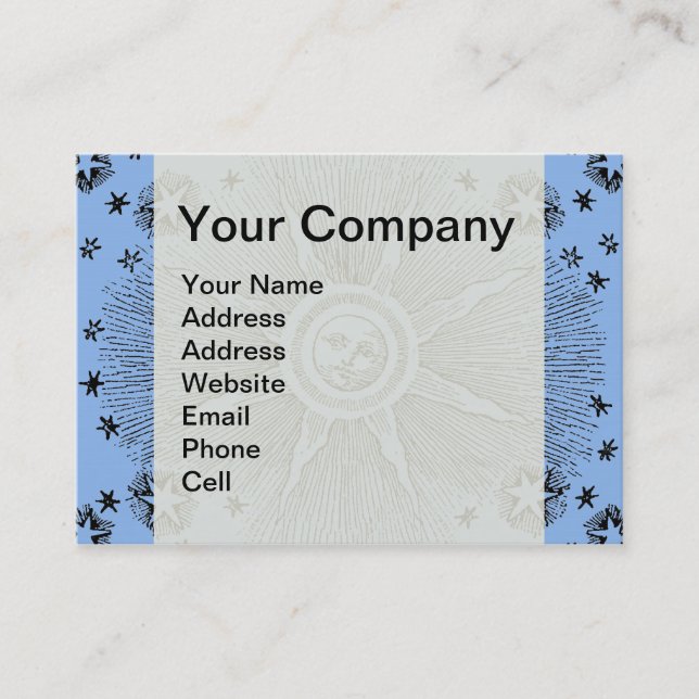 Tarjeta De Visita Sun Stars Noche de la antigüedad Cielo Medieval Zo (Anverso)