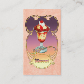 Tarjeta De Visita Sundés de crema de helado de frambuesa