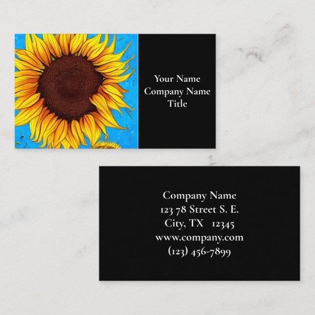 Tarjeta De Visita Sunflower (Anverso / Reverso)