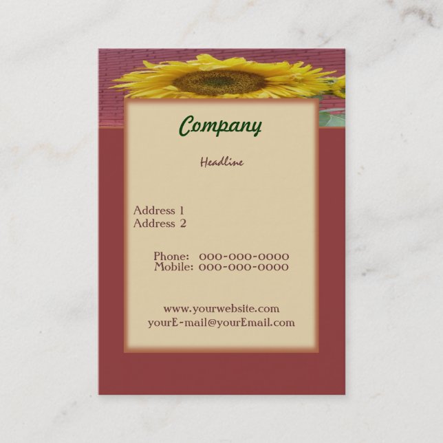 Tarjeta de visita Sunflower (Anverso)
