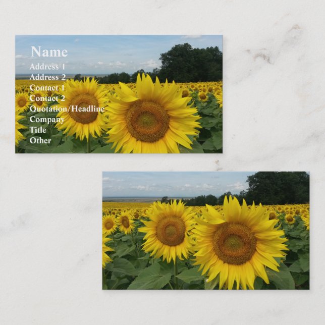 Tarjeta de visita Sunflower (Anverso / Reverso)