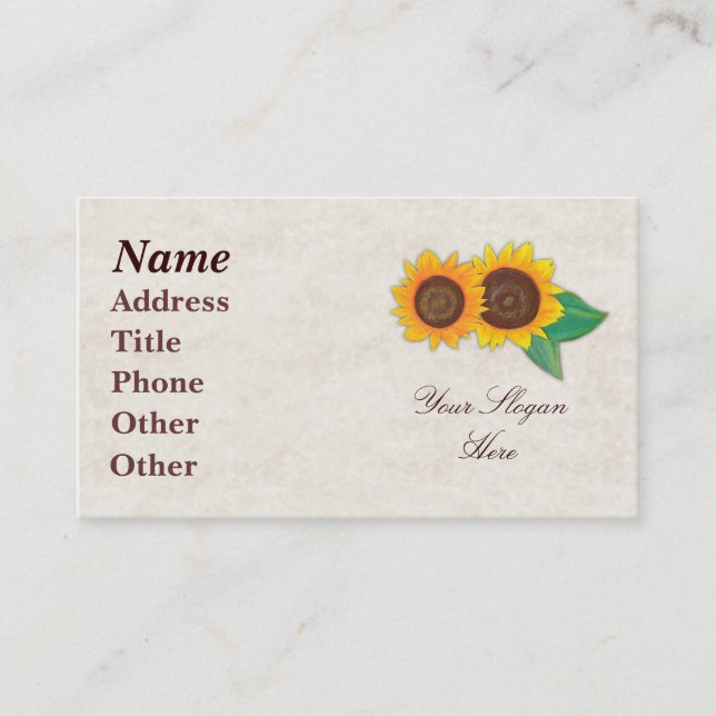 Tarjeta de visita Sunflower (Anverso)