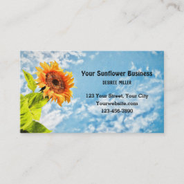 Tarjeta De Visita Sunflower Blue Sky Y Nubes País Bella Artes