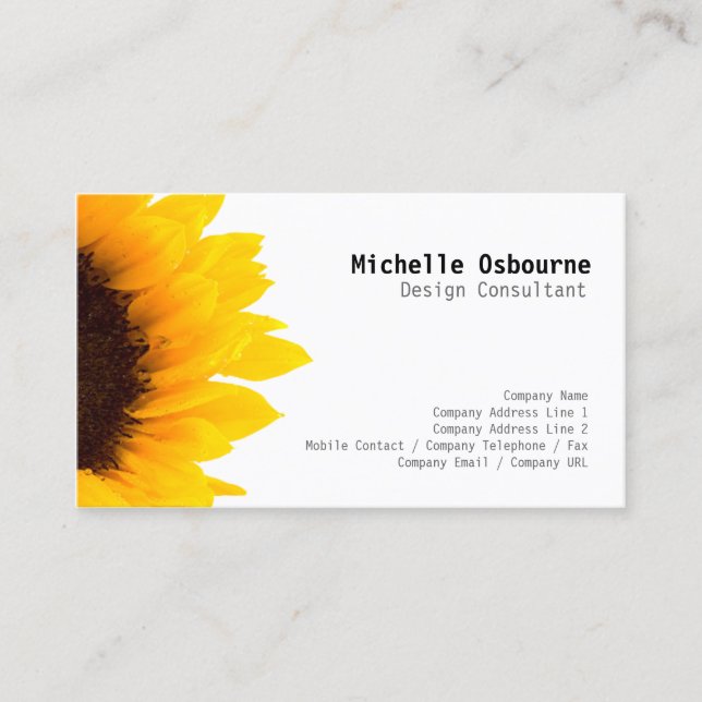 Tarjeta de visita Sunflower Nature (Anverso)