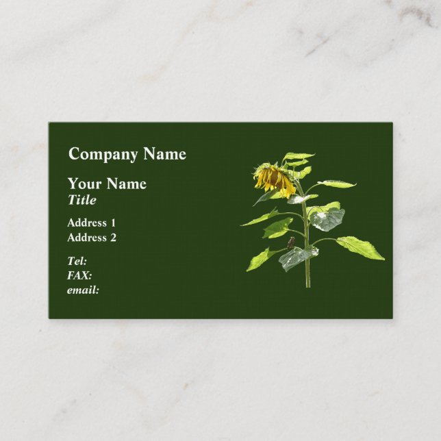 Tarjeta De Visita Sunflower y Sparrow (Anverso)