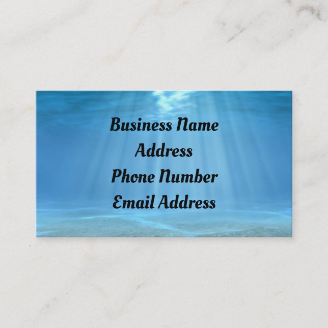 Tarjeta De Visita Sunlight In Ocean Business Card (Anverso)