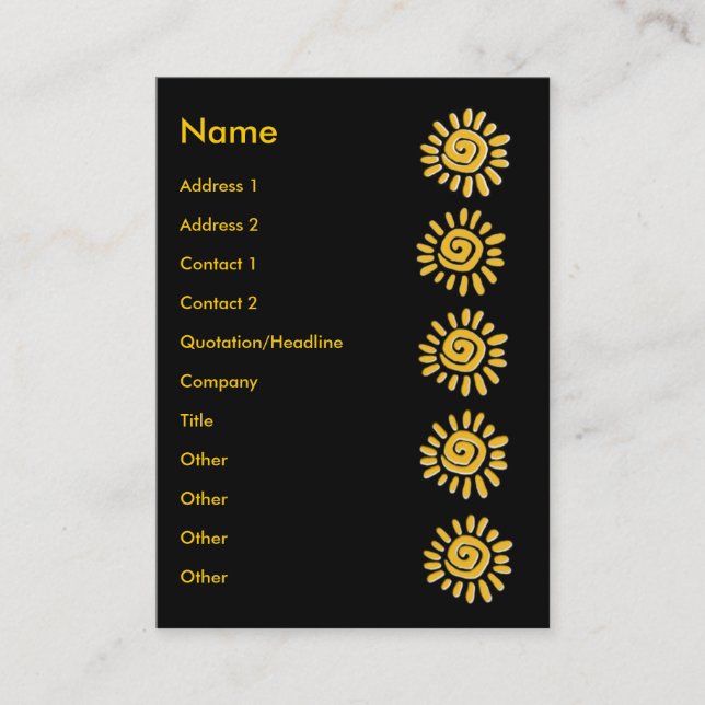 Tarjeta De Visita Sunny | (Anverso)