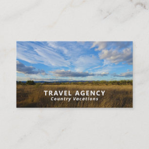 Tarjeta De Visita Sunny Country Scene, Travel Agent Business Card