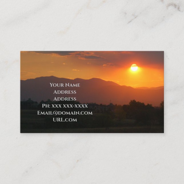 Tarjeta de visita Sunrise (Anverso)