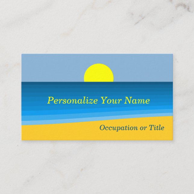 Tarjeta De Visita Sunrise at Beach Sunny Ocean (Anverso)