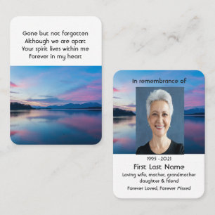 Tarjeta De Visita Sunrise Dawn Memorial Pocket Keepsake