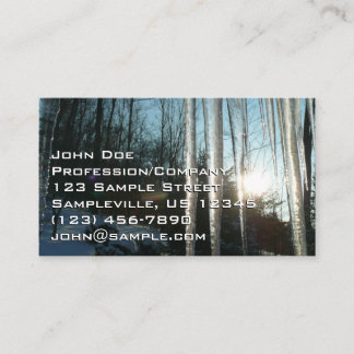 Tarjeta De Visita Sunrise Through Icicles Winter Nature Photography