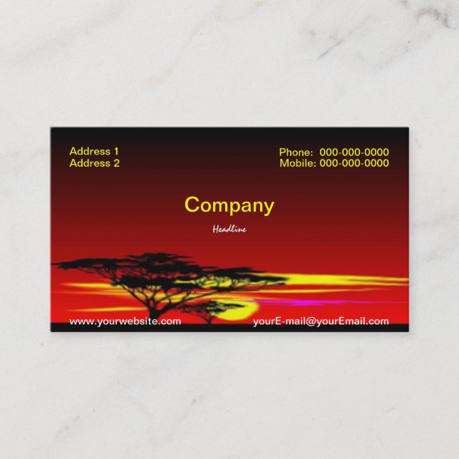 Tarjeta de visita Sunset (Anverso)