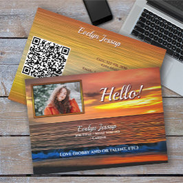 Tarjeta De Visita Sunset 1577 Hello QR Code Calling Card