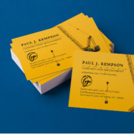 Tarjeta De Visita Sunset Crane | Mínimo Tema De Construcción