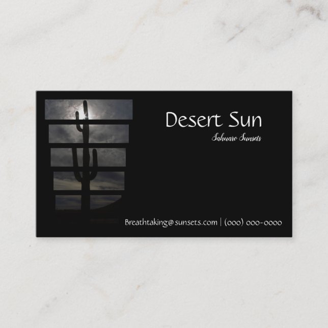 Tarjeta De Visita Sunset del desierto de Saguaro Arizona (Anverso)