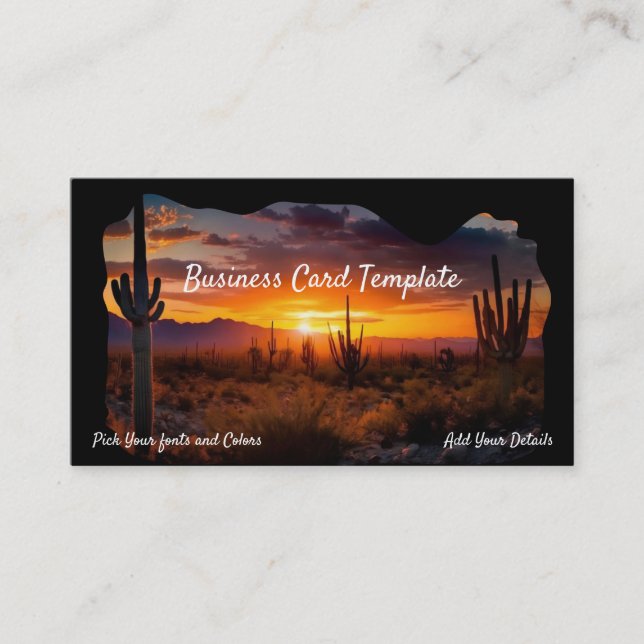 Tarjeta De Visita Sunset del desierto del Suroeste de Arizona (Anverso)