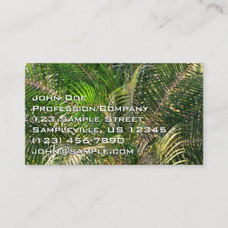 Tarjeta De Visita Sunset Lit Palm Fronds Tropical