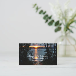 Tarjeta De Visita Sunset Over Forest Lake Business Cards