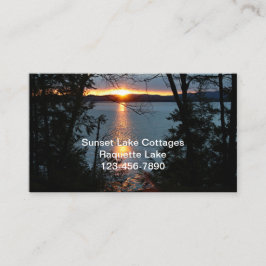 Tarjeta De Visita Sunset Over Forest Lake Business Cards
