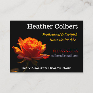 Tarjeta De Visita Sunset Rose Professional Caregiver 