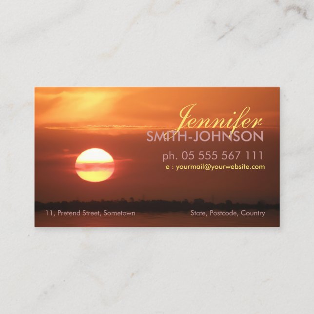 Tarjeta de visita Sunset Shine (Anverso)
