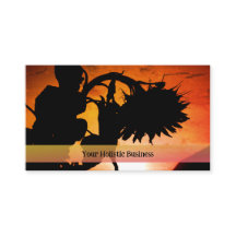 Sunset Sunflower Silhouette Naranja Black Holistic